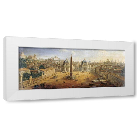Piazza Del Popolo, Rome White Modern Wood Framed Art Print by Van Wittel, Gaspar