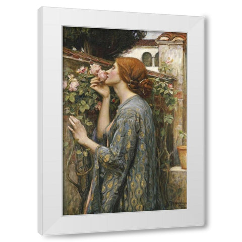 The Soul of The Rose White Modern Wood Framed Art Print by Waterhouse, John William