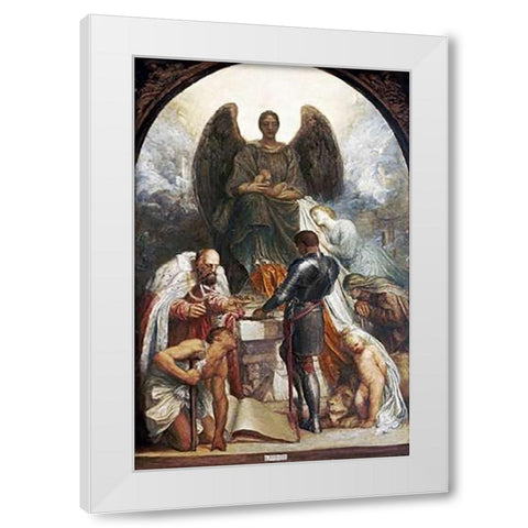 The Angel of Death White Modern Wood Framed Art Print by Watts, George Frederick