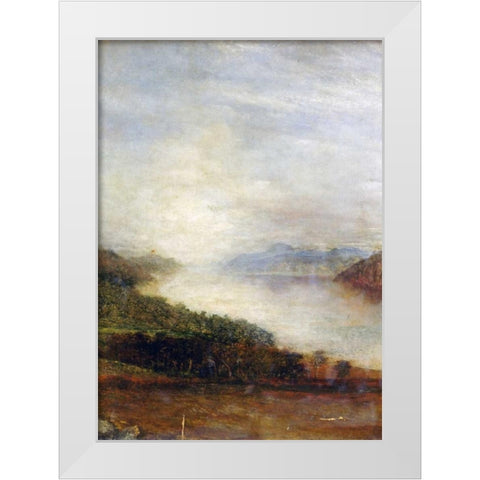 Loch Ness White Modern Wood Framed Art Print by Watts, George Frederick