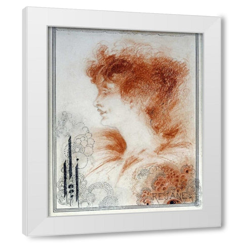 Rejane White Modern Wood Framed Art Print by Beardsley, Aubrey