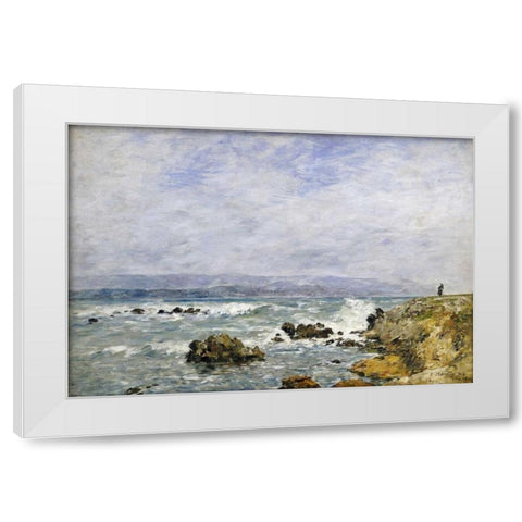 Antibes, La Pointe De Lilette White Modern Wood Framed Art Print by Boudin, Eugene