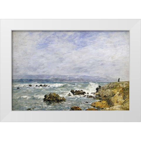 Antibes, La Pointe De Lilette White Modern Wood Framed Art Print by Boudin, Eugene