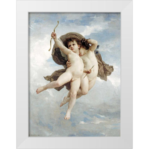 LAmour Vainqueur White Modern Wood Framed Art Print by Bouguereau, William-Adolphe
