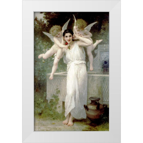 LInnocence White Modern Wood Framed Art Print by Bouguereau, William-Adolphe
