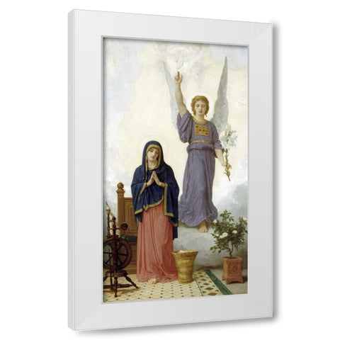 The Annunciation White Modern Wood Framed Art Print by Bouguereau, William-Adolphe
