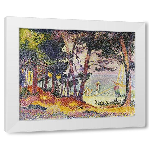 The Pine Wood (Provence) White Modern Wood Framed Art Print by Cross, Henri Edmond