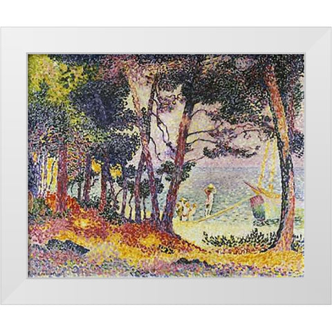 The Pine Wood (Provence) White Modern Wood Framed Art Print by Cross, Henri Edmond