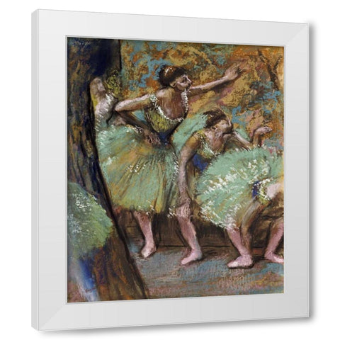Danseuses White Modern Wood Framed Art Print by Degas, Edgar