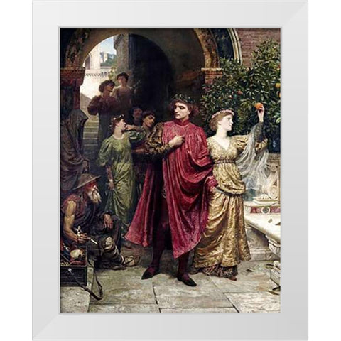 The Symbol White Modern Wood Framed Art Print by Dicksee, Frank