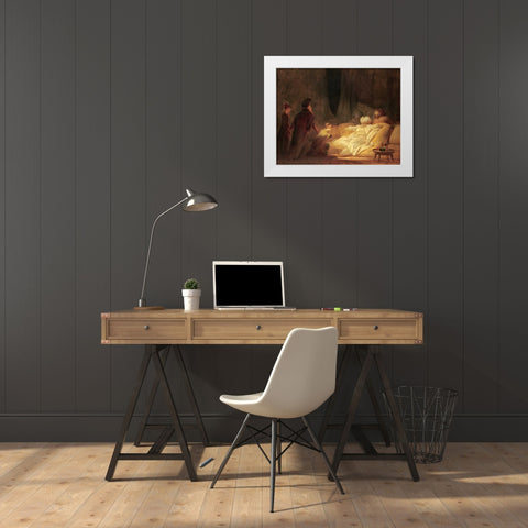 Le Pacha White Modern Wood Framed Art Print by Fragonard, Jean Honore