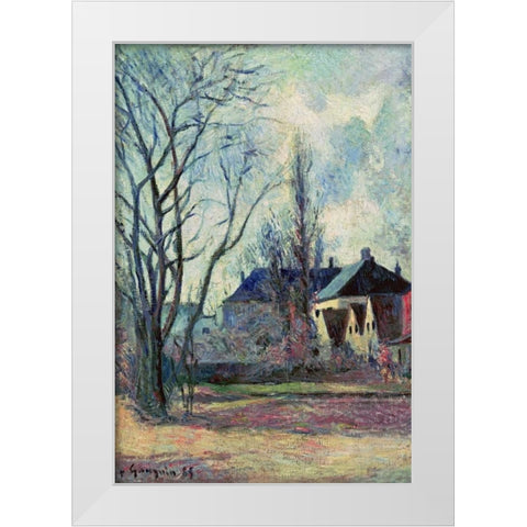Winter Landscape at Copenhagen White Modern Wood Framed Art Print by Gauguin, Paul