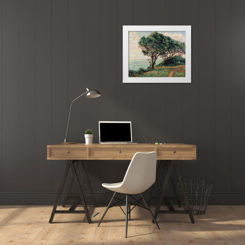 La Pointe De La Pierriere, St. Palais White Modern Wood Framed Art Print by Guillaumin, Armand