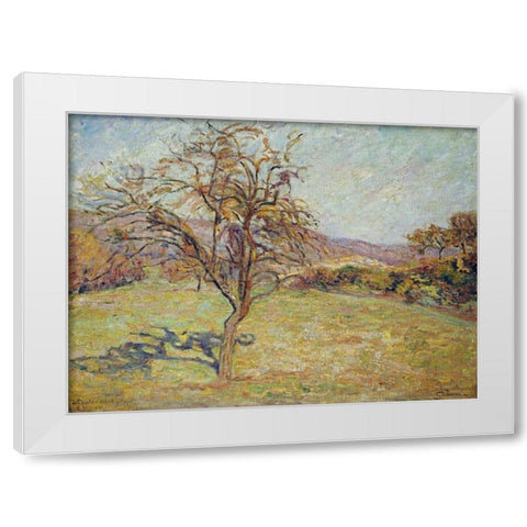 Landscape White Modern Wood Framed Art Print by Guillaumin, Armand