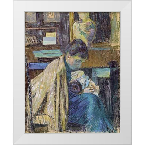 Madame Guillaumin White Modern Wood Framed Art Print by Guillaumin, Armand