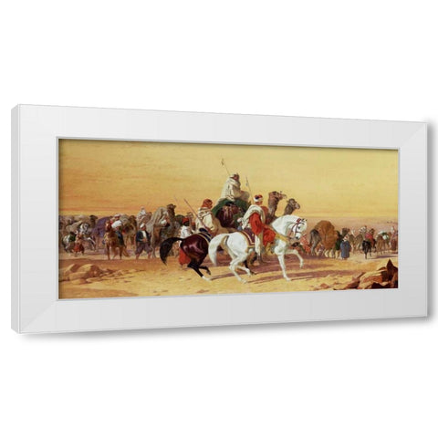 An Arab Caravan White Modern Wood Framed Art Print by Herring, John Frederick