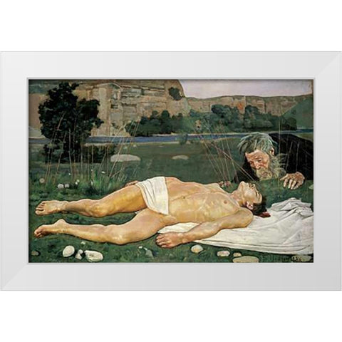The Good Samaritan White Modern Wood Framed Art Print by Hodler, Ferdinand