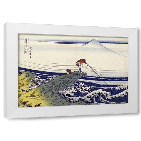Kajikazawa In Kai Province White Modern Wood Framed Art Print by Hokusai