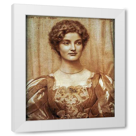 Portrait of Hilda Virtue Tebbs White Modern Wood Framed Art Print by Hughes, Edward Robert