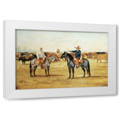 Cortame Al Toro Pinto, 1912 White Modern Wood Framed Art Print by Icaza, Ernesto