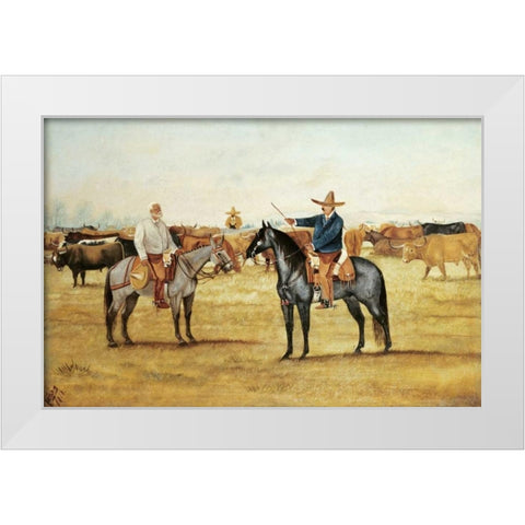 Cortame Al Toro Pinto, 1912 White Modern Wood Framed Art Print by Icaza, Ernesto