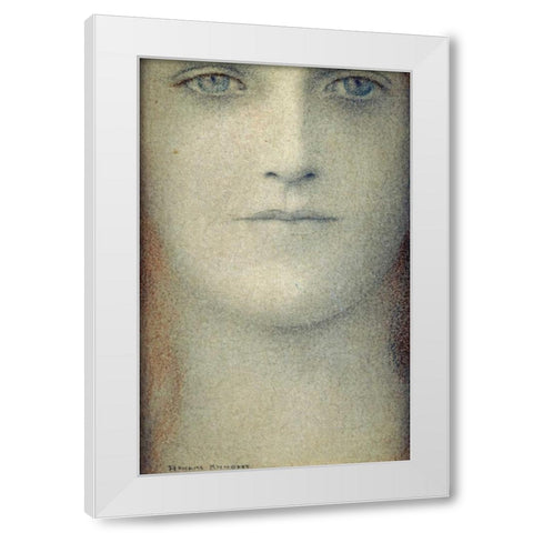Study of a Woman White Modern Wood Framed Art Print by Khnopff, Fernand