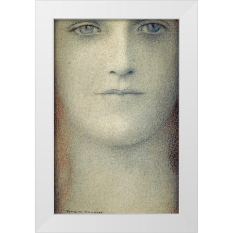 Study of a Woman White Modern Wood Framed Art Print by Khnopff, Fernand
