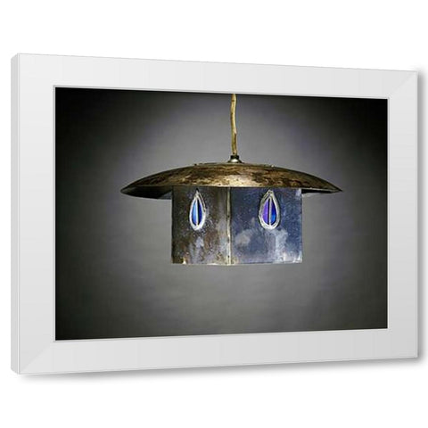 A Metal and Leaded Glass Hanging Shade White Modern Wood Framed Art Print by Mackintosh, Charles Rennie