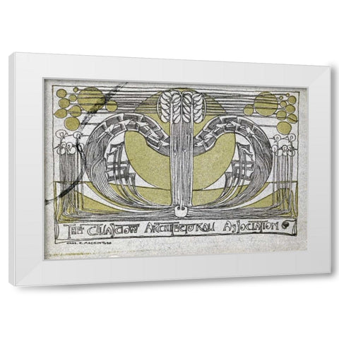 Conversazione Programme White Modern Wood Framed Art Print by Mackintosh, Charles Rennie