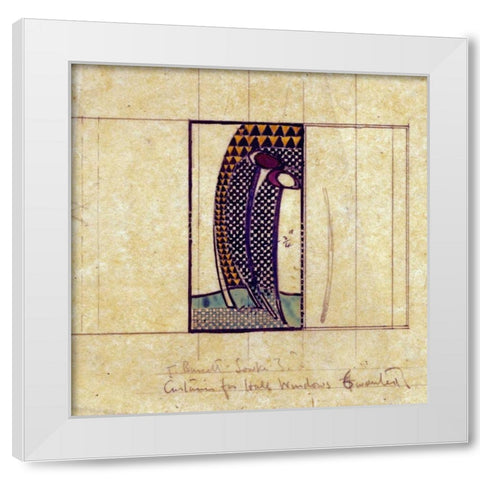 Design For Curtains For The Hall Windows White Modern Wood Framed Art Print by Mackintosh, Charles Rennie