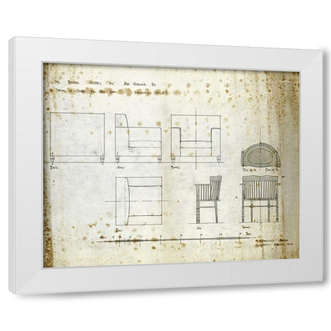 Designs For An Upholstered Chair, 1909 White Modern Wood Framed Art Print by Mackintosh, Charles Rennie