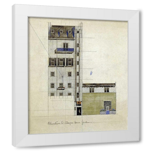 London, Elevation of Proposed Studio, 1920 White Modern Wood Framed Art Print by Mackintosh, Charles Rennie