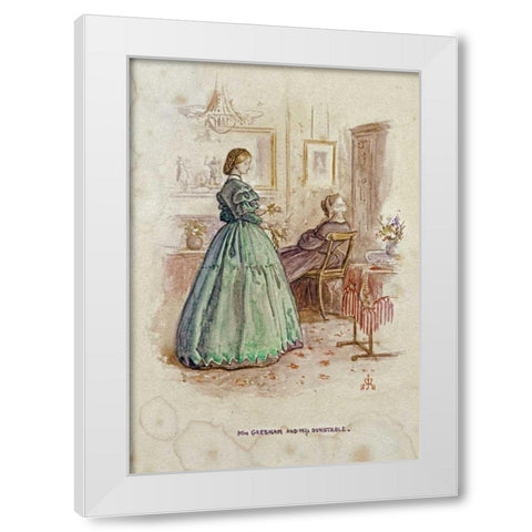 Mrs. Gresham and Miss Dunstable White Modern Wood Framed Art Print by Millais, John Everett