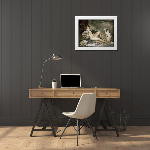 Portrait of a Sportsman White Modern Wood Framed Art Print by Morland, George