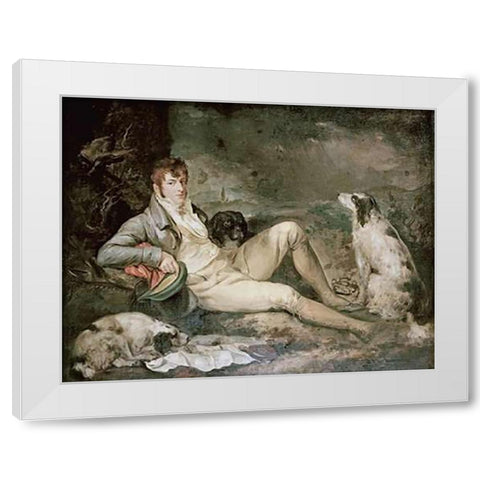 Portrait of a Sportsman White Modern Wood Framed Art Print by Morland, George