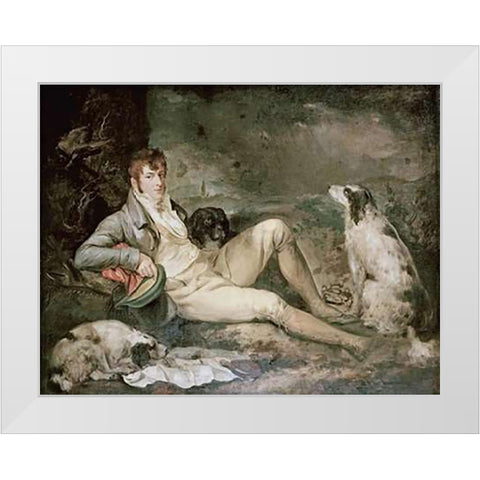 Portrait of a Sportsman White Modern Wood Framed Art Print by Morland, George