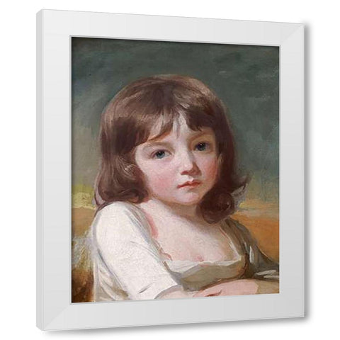 Portrait of a Girl White Modern Wood Framed Art Print by Romney, George