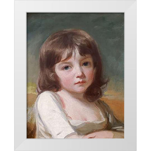 Portrait of a Girl White Modern Wood Framed Art Print by Romney, George