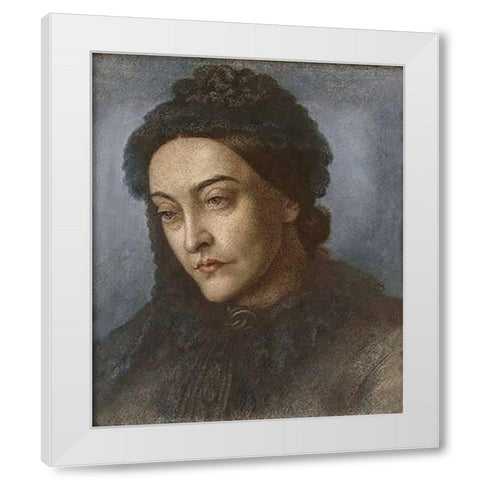 Portrait of Museumistina Rossetti White Modern Wood Framed Art Print by Rossetti, Dante Gabriel