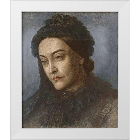 Portrait of Museumistina Rossetti White Modern Wood Framed Art Print by Rossetti, Dante Gabriel