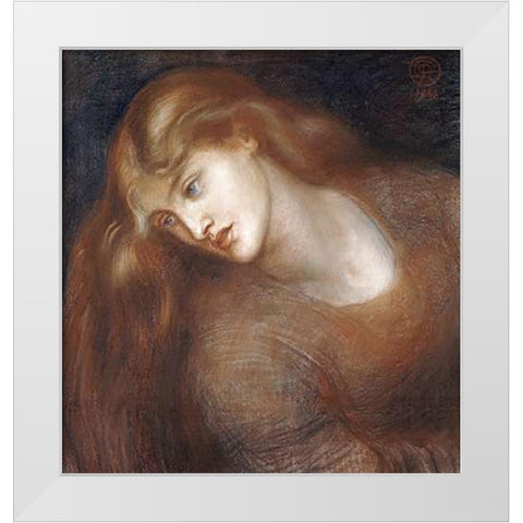 Aspecta Medusa White Modern Wood Framed Art Print by Rossetti, Dante Gabriel
