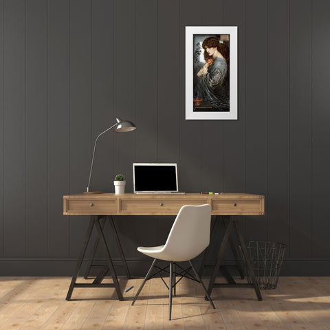 Proserpine White Modern Wood Framed Art Print by Rossetti, Dante Gabriel