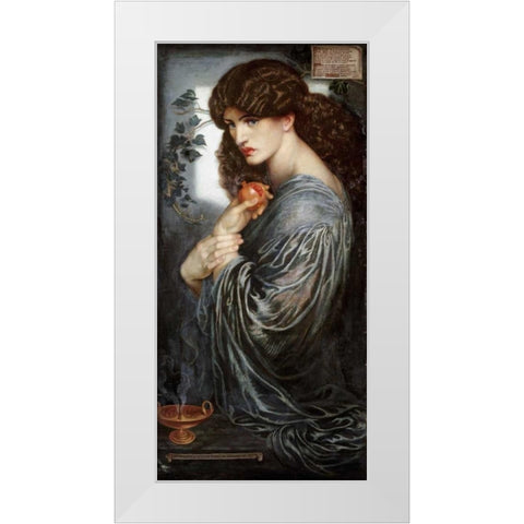 Proserpine White Modern Wood Framed Art Print by Rossetti, Dante Gabriel