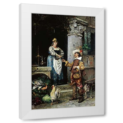 Wine For The Weary White Modern Wood Framed Art Print by Simonetti, Attilio