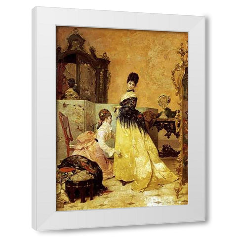 The New Dress White Modern Wood Framed Art Print by Stevens, Alfred