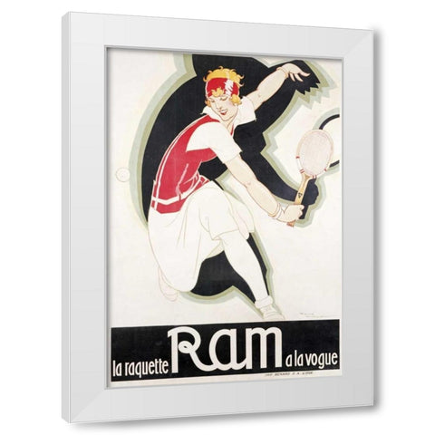 Ram White Modern Wood Framed Art Print by Vincent, Rene