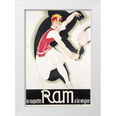 Ram White Modern Wood Framed Art Print by Vincent, Rene