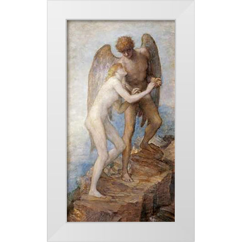 Love and Life White Modern Wood Framed Art Print by Watts, George Frederick