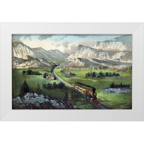 The Great West White Modern Wood Framed Art Print by Currier and Ives