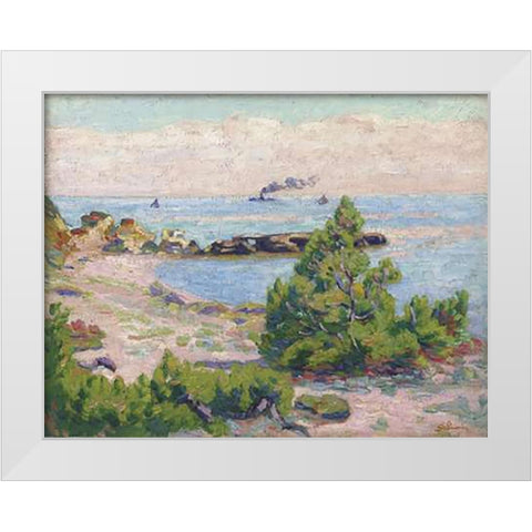 Saint Palais, Pointe De La Perriere White Modern Wood Framed Art Print by Guillaumin, Armand
